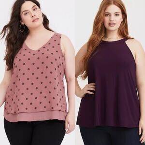Torrid Georgette Double Layer Swing & High Neck Tanks Bundle of 2 Womens Size 3X
